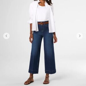 Spanx Cropped Wide Leg Jeans - Petite- Authentic Blue